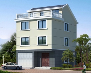 AT1776三層半帶車(chē)庫簡(jiǎn)潔實(shí)用自建房屋全套施工圖紙8mX11.2m